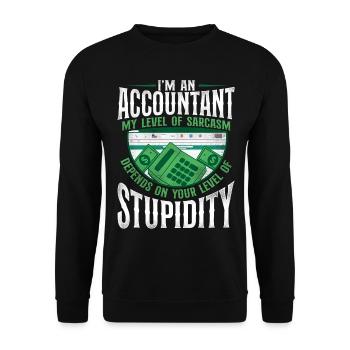 Accountant Bookkeeper Accounting - Unisex Sweatshirt - black - Front - Alina (178cm) & Michal (187cm)