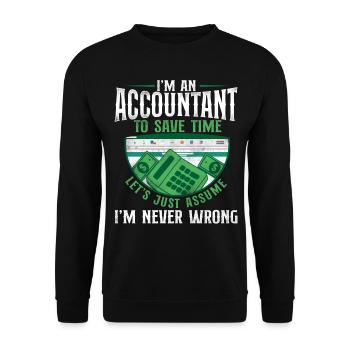 Accountant Bookkeeper Accounting - Unisex Sweatshirt - black - Front - Alina (178cm) & Michal (187cm)