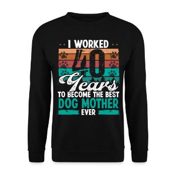 40 ans Meilleur chien Mère 40 anniversaire Chien Maman - Sweat-shirt Unisexe - noir - Devant - Alina (178cm) & Michal (187cm)