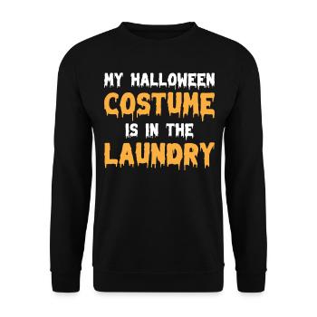 Mon costume d’Halloween est dans la lessive I Hello - Sweat-shirt Unisexe - noir - Devant - Alina (178cm) & Michal (187cm)