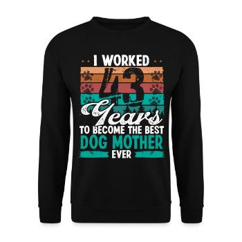 43 ans Meilleur chien Mère 43 Anniversaire Chien Maman - Sweat-shirt Unisexe - noir - Devant - Alina (178cm) & Michal (187cm)