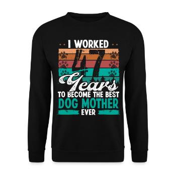 47 ans Meilleur chien Mère 47 Anniversaire Chien Maman - Sweat-shirt Unisexe - noir - Devant - Alina (178cm) & Michal (187cm)