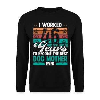 46 ans Meilleur chien Mère 46 Anniversaire Chien Maman - Sweat-shirt Unisexe - noir - Devant - Alina (178cm) & Michal (187cm)