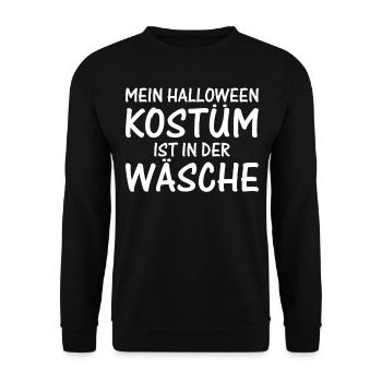 Halloween Lustig I Mein Halloween Kostüm ist in d - Unisex Pullover - Schwarz - Vorne - Alina (178cm) & Michal (187cm)