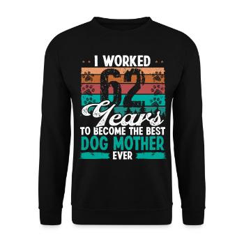 62 ans Meilleur chien Mère 62 Anniversaire Chien Maman - Sweat-shirt Unisexe - noir - Devant - Alina (178cm) & Michal (187cm)