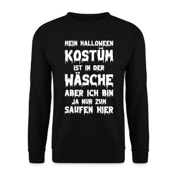 Halloween Spruch Halloween Ideen I Lustiges Hallow - Unisex Pullover - Schwarz - Vorne - Alina (178cm) & Michal (187cm)