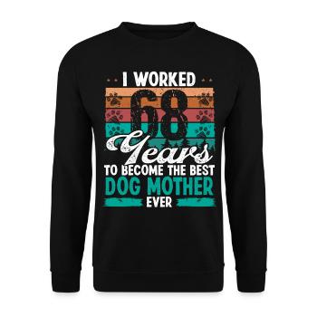 68 ans Meilleur chien Mère 68 Anniversaire Chien Maman - Sweat-shirt Unisexe - noir - Devant - Alina (178cm) & Michal (187cm)