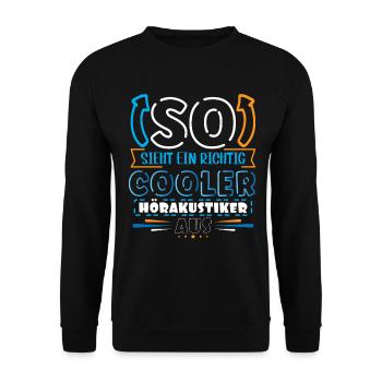 Hörakustiker Akustiker - Unisex Pullover - Schwarz - Vorne - Alina (178cm) & Michal (187cm)