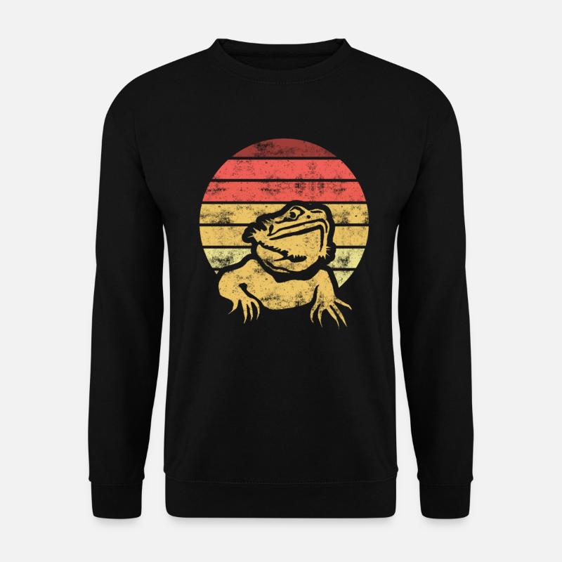 Retro Eidechse Echse - Unisex Pullover - Schwarz