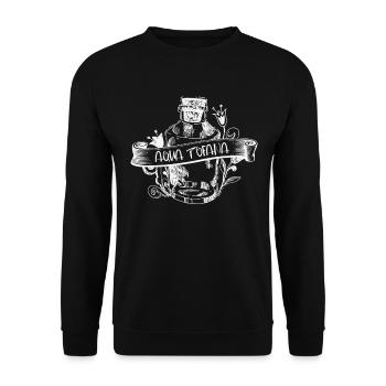 Aqua Tofana Line Art Poison Bouteille Crime - Sweat-shirt Unisexe - noir - Devant - Alina (178cm) & Michal (187cm)