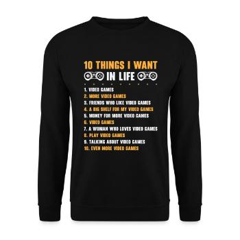 Gaming Gamer Playing Video Game Computer - Unisex Sweatshirt - black - Front - Alina (178cm) & Michal (187cm)