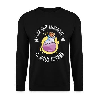 Aqua Tofana Conspiracy Theorist Essential Oil - Unisex Sweatshirt - black - Front - Alina (178cm) & Michal (187cm)