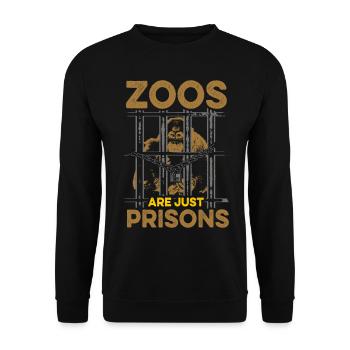 Les zoos ne sont que des prisons anti-protestation contre - Sweat-shirt Unisexe - noir - Devant - Alina (178cm) & Michal (187cm)