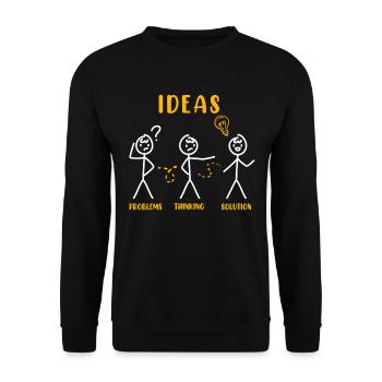 Problem Thinking Stick Figure Solution Thinker - Unisex Sweatshirt - black - Front - Alina (178cm) & Michal (187cm)