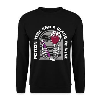 Aqua Tofana Wine Drinking Murder Mystery Wine - Unisex Sweatshirt - black - Front - Alina (178cm) & Michal (187cm)