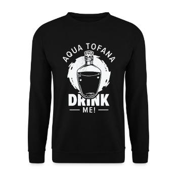 Aqua Tofana Drinking Mystery Fan Potion Drink - Unisex Sweatshirt - black - Front - Alina (178cm) & Michal (187cm)