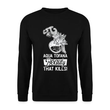 Aqua Tofana Conspiracy Theorist Poison Bottle - Unisex Sweatshirt - black - Front - Alina (178cm) & Michal (187cm)