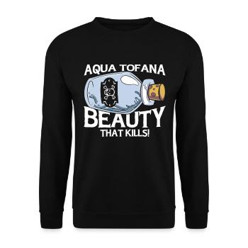 Aqua Tofana Conspiracy Theorist Poison Bottle - Unisex Sweatshirt - black - Front - Alina (178cm) & Michal (187cm)