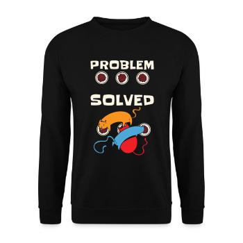 Problem Solution Cat Feline Cat Owner Pet - Unisex Sweatshirt - black - Front - Alina (178cm) & Michal (187cm)
