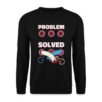 Problem Solution Cat Feline Cat Owner Pet - Unisex Sweatshirt - black - Front - Alina (178cm) & Michal (187cm)