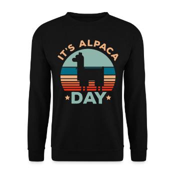 C’est Alpaca Day Llama Alpaca Whisperer Bauernhofti - Sweat-shirt Unisexe - noir - Devant - Alina (178cm) & Michal (187cm)