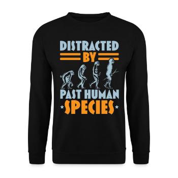 Abgelenkt durch menschliche Spezies Anthropologie - Unisex Pullover - Schwarz - Vorne - Alina (178cm) & Michal (187cm)