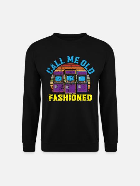 Call Me Old Fashioned Arcade Video Gamer - Unisex Sweatshirt - black