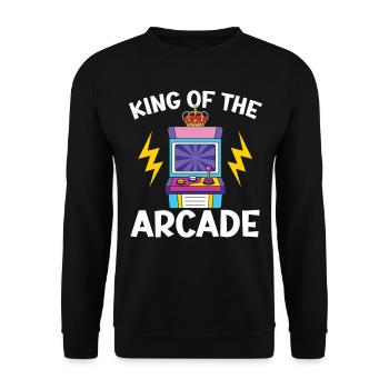 King Of The Arcade Spiele Videospiel Spiele Gamer - Unisex Pullover - Schwarz - Vorne - Alina (178cm) & Michal (187cm)
