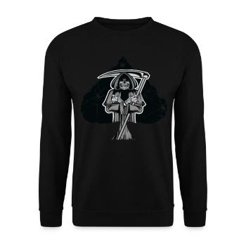 Skelett Totenkopf Schwarz - Unisex Pullover - Schwarz - Vorne - Alina (178cm) & Michal (187cm)