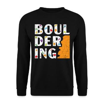 Boulderer Rock climbers Mountaineering Bouldering - Unisex Sweatshirt - black - Front - Alina (178cm) & Michal (187cm)