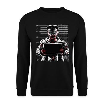 Skelett Totenkopf Schwarz - Unisex Pullover - Schwarz - Vorne - Alina (178cm) & Michal (187cm)