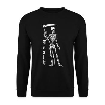 Skelett Totenkopf Schwarz - Unisex Pullover - Schwarz - Vorne - Alina (178cm) & Michal (187cm)