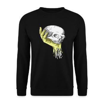 Skelett Totenkopf Schwarz - Unisex Pullover - Schwarz - Vorne - Alina (178cm) & Michal (187cm)