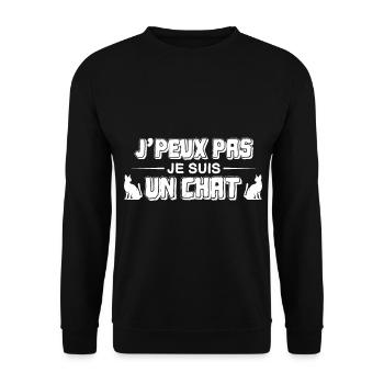 je peux pas je suis un chat en fait - Sweat-shirt Unisexe - noir - Devant - Alina (178cm) & Michal (187cm)