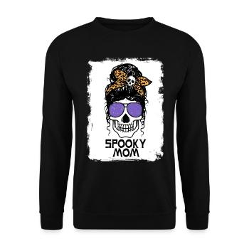 Spooky Mom - Messy Bun - Unisex Sweatshirt - black - Front - Alina (178cm) & Michal (187cm)
