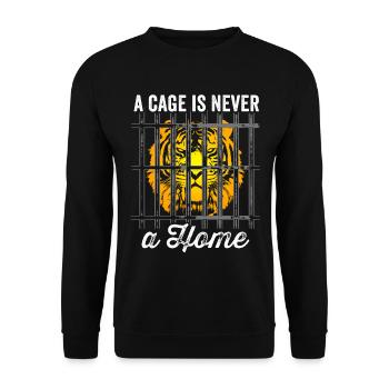 Une cage n’est jamais une maison anti-manifestation - Sweat-shirt Unisexe - noir - Devant - Alina (178cm) & Michal (187cm)