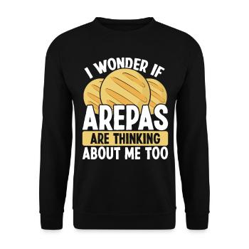Colombian Arepa Lover Venezuelan Traditional Food - Unisex Sweatshirt - black - Front - Alina (178cm) & Michal (187cm)