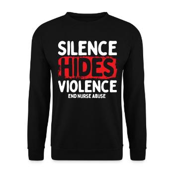 Nurse Abuse Survivor Hides Violence ER Nurse CNA - Unisex Pullover - Schwarz - Vorne - Alina (178cm) & Michal (187cm)