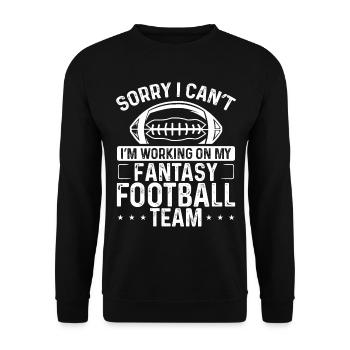 Équipe de football Fantasy Je ne peux pas Fantasy Draft Player - Sweat-shirt Unisexe - noir - Devant - Alina (178cm) & Michal (187cm)