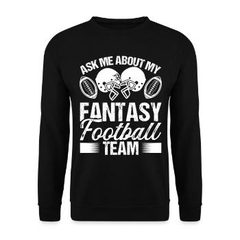 Joueur de football Posez-moi des questions sur mon équipe Fantasy - Sweat-shirt Unisexe - noir - Devant - Alina (178cm) & Michal (187cm)