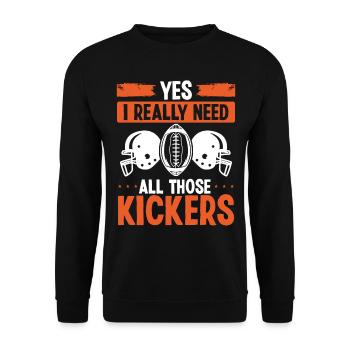Fantasy Football Player I need all these Kickers - Unisex Pullover - Schwarz - Vorne - Alina (178cm) & Michal (187cm)