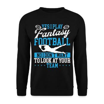 Les joueurs de football Fantasy veulent regarder votre équipe - Sweat-shirt Unisexe - noir - Devant - Alina (178cm) & Michal (187cm)