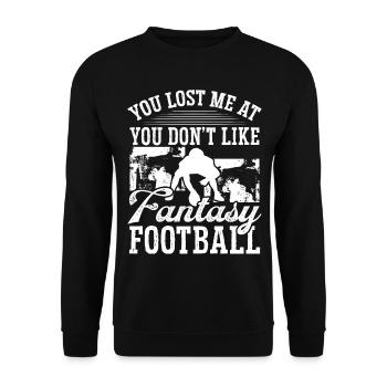 Joueur de football Fantasy Tu m’as perdu à - Sweat-shirt Unisexe - noir - Devant - Alina (178cm) & Michal (187cm)