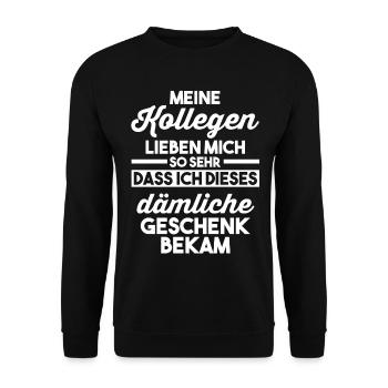 Abschied Arbeitskollege Neuer Job Jobwechsel - Unisex Pullover - Schwarz - Vorne - Alina (178cm) & Michal (187cm)