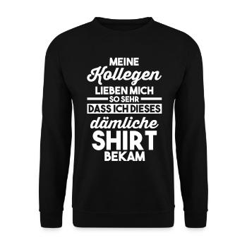 Abschied Arbeitskollege Neuer Job Jobwechsel - Unisex Pullover - Schwarz - Vorne - Alina (178cm) & Michal (187cm)