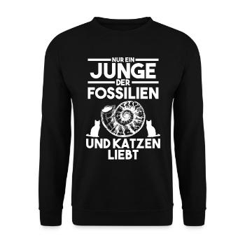 Paläontologie Geologie Geologe Fossiliensammler - Unisex Pullover - Schwarz - Vorne - Alina (178cm) & Michal (187cm)