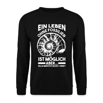 Paläontologie Geologie Geologe Fossiliensammler - Unisex Pullover - Schwarz - Vorne - Alina (178cm) & Michal (187cm)
