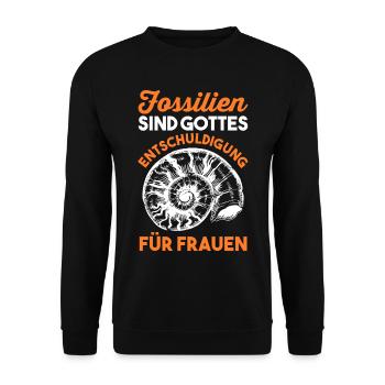 Paläontologie Geologie Geologe Fossiliensammler - Unisex Pullover - Schwarz - Vorne - Alina (178cm) & Michal (187cm)