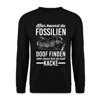 Paläontologie Geologie Geologe Fossiliensammler - Unisex Pullover - Schwarz - Vorne - Alina (178cm) & Michal (187cm)