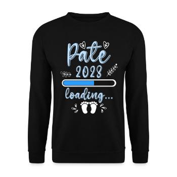 Stolzer frischgebackener Patenonkel Patenkind - Unisex Pullover - Schwarz - Vorne - Alina (178cm) & Michal (187cm)